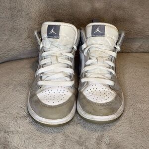 Nike Kids Jordan White and Gray High-Top Sneakers